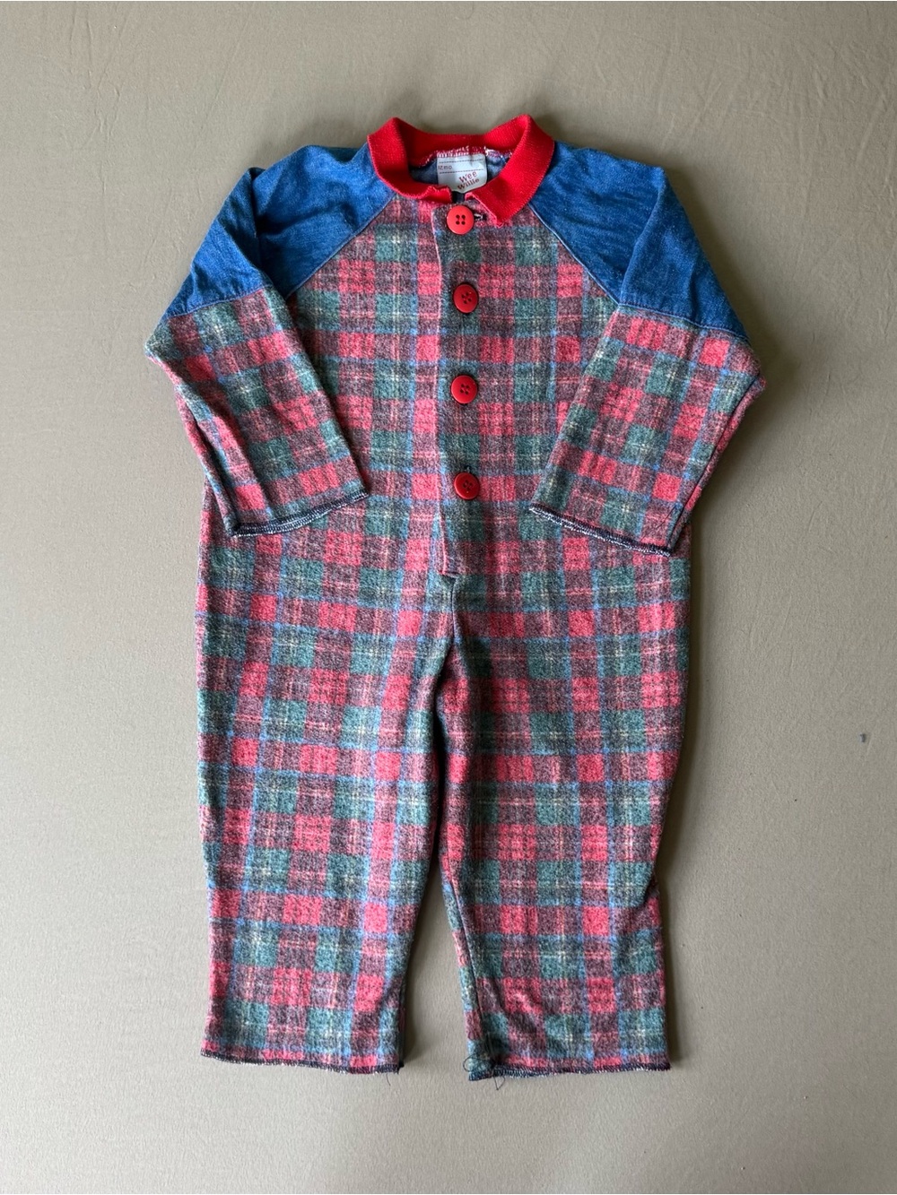 Vintage 80s-90s Plaid Baby Jumpsuit